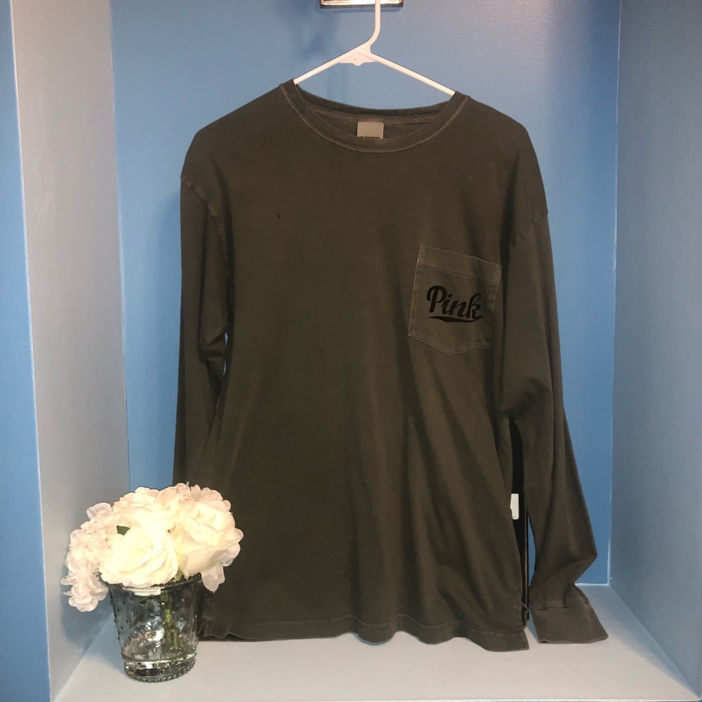 Navy green Pink top
